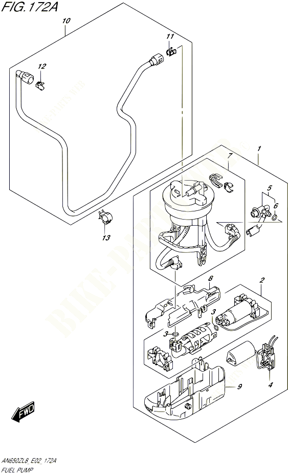 POMPE A ESSENCE POUR SUZUKI BURGMAN 650 2018 POUR BURGMAN 650 EXECUTIVE AN650ZL8 E02 