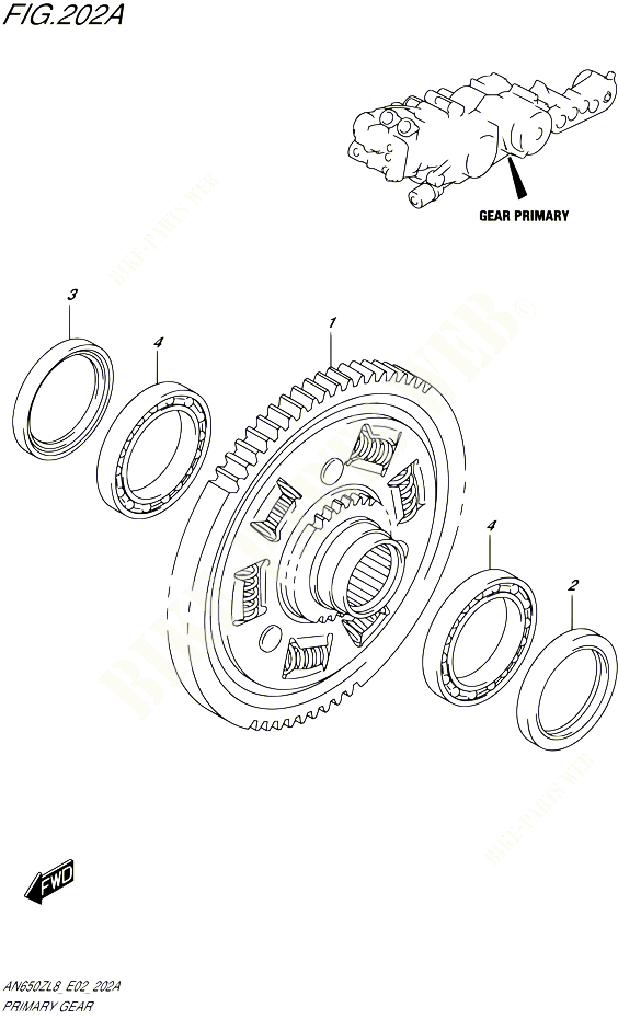 EMBRAYAGE PRIMAIRE POUR SUZUKI BURGMAN 650 2018 POUR BURGMAN 650 EXECUTIVE AN650ZL8 E02 