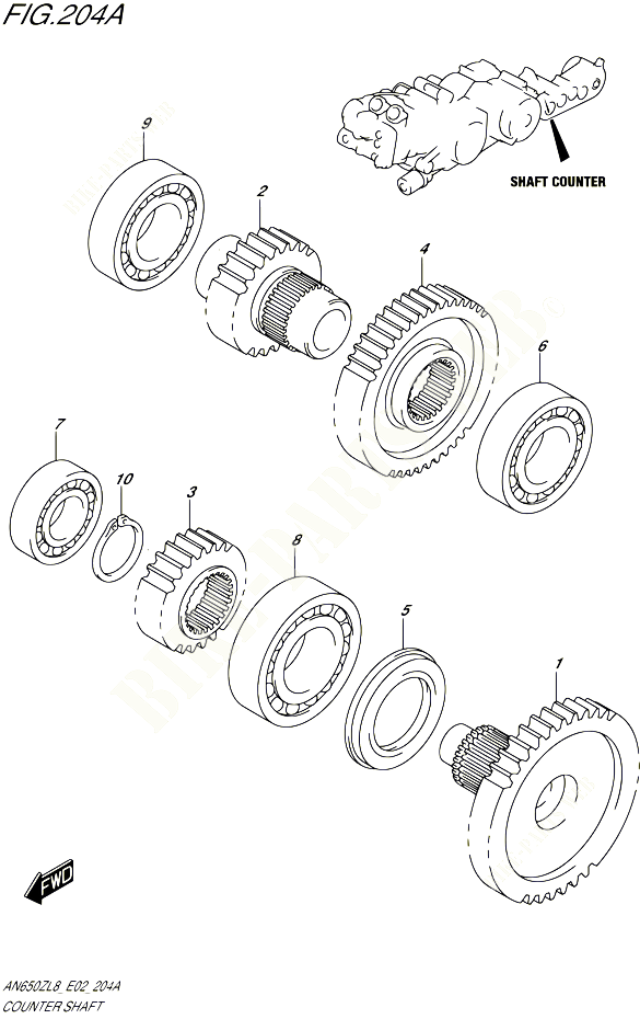 TRANSMISSION FINALE POUR SUZUKI BURGMAN 650 2018 POUR BURGMAN 650 EXECUTIVE AN650ZL8 E02 