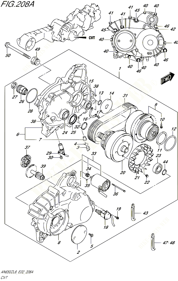 ENSEMBLE CARTER DE TRANSMISSION POUR SUZUKI BURGMAN 650 2018 POUR BURGMAN 650 EXECUTIVE AN650ZL8 E02 