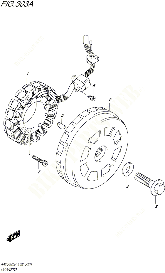 ALLUMAGE ROTOR STATOR POUR SUZUKI BURGMAN 650 2018 POUR BURGMAN 650 EXECUTIVE AN650ZL8 E02 