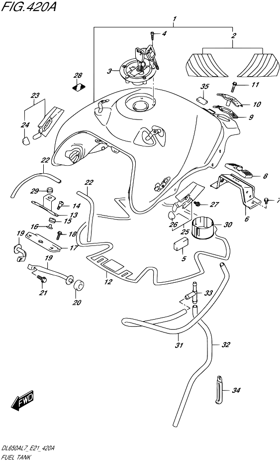 RESERVOIR DESSENCE POUR V STROM 650 ABSDL650AL7 E21 2017