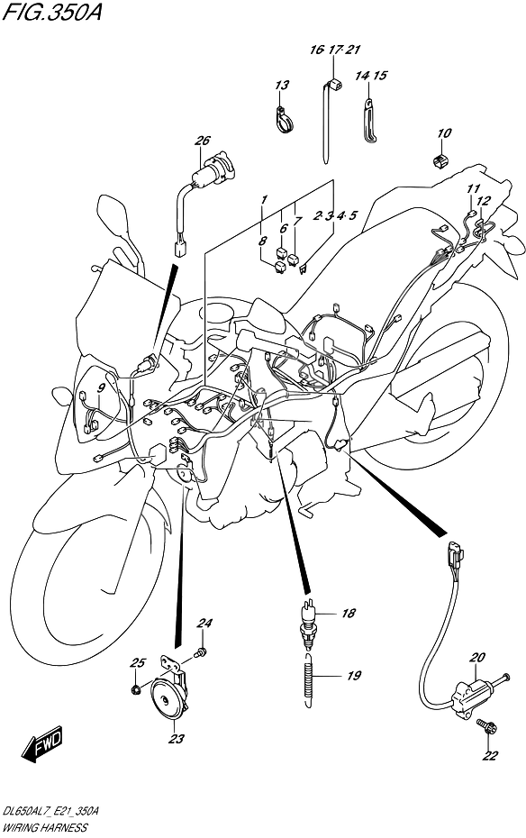FAISCEAU ELECTRIQUE POUR V STROM 650 ABSDL650AL7 E21 2017