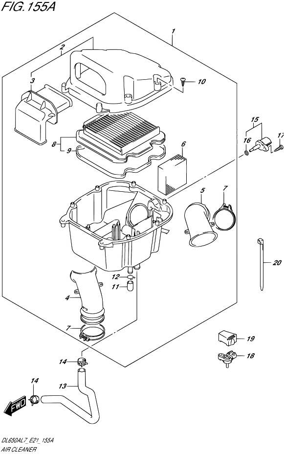 FILTRE A AIR POUR V STROM 650 XT ABSDL650XAL7 E21 2017