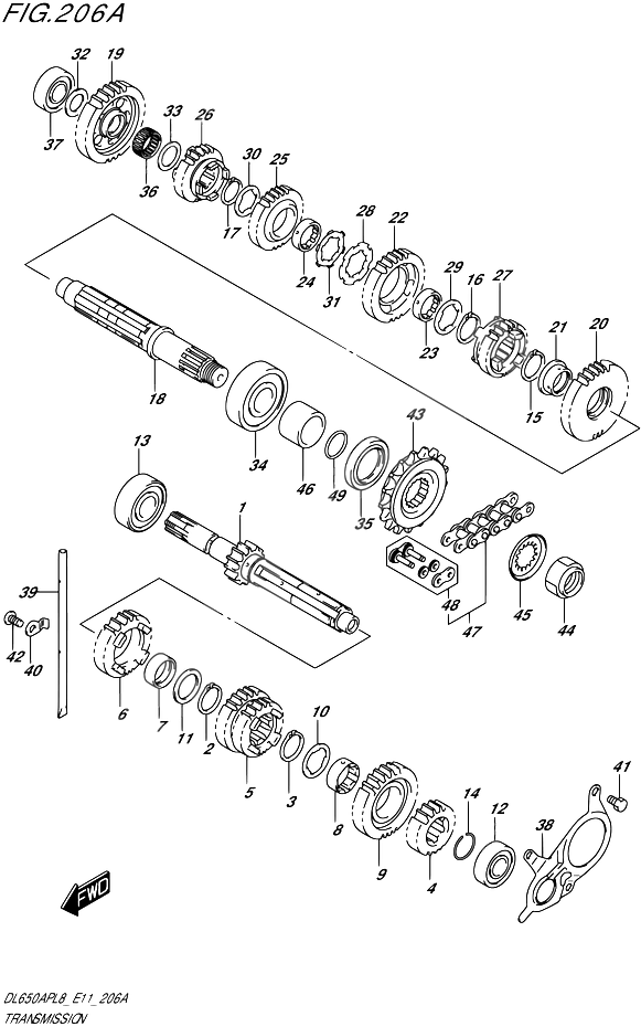 TRANSMISSION POUR V STROM 650 ABSDL650AP L8 2018