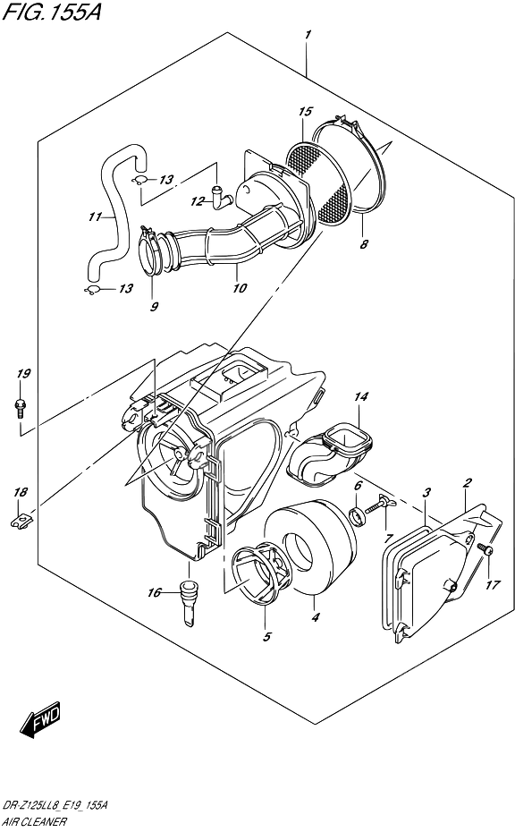 FILTRE A AIR POUR DR Z 125 BIG WHEELSDR Z125LL8 E19 2018