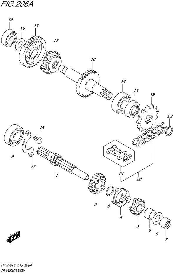 TRANSMISSION POUR DR Z 70DR Z70L8 E19 2018