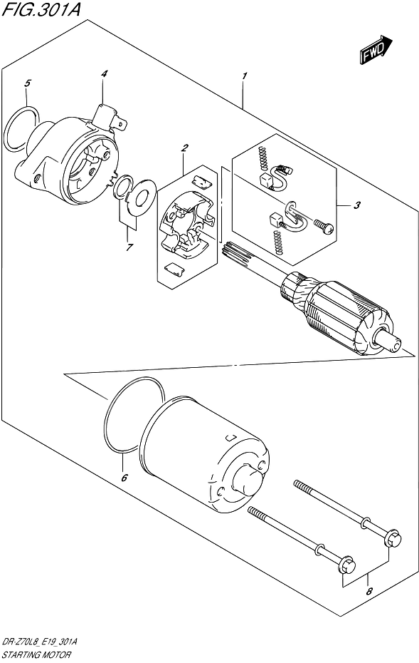 DEMARREUR POUR DR Z 70DR Z70L8 E19 2018