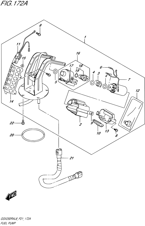 POMPE A ESSENCE POUR GSX 250 RGSX250RA L8 GSX250RZA L8 P21 2018