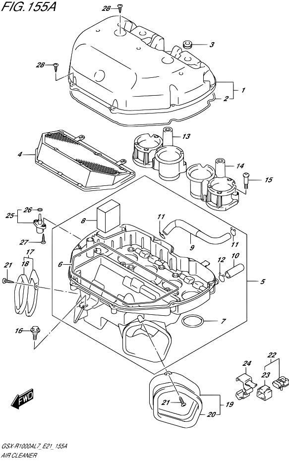 FILTRE A AIR POUR GSX R 1000 ABSGSX R1000AL7 E21 2017