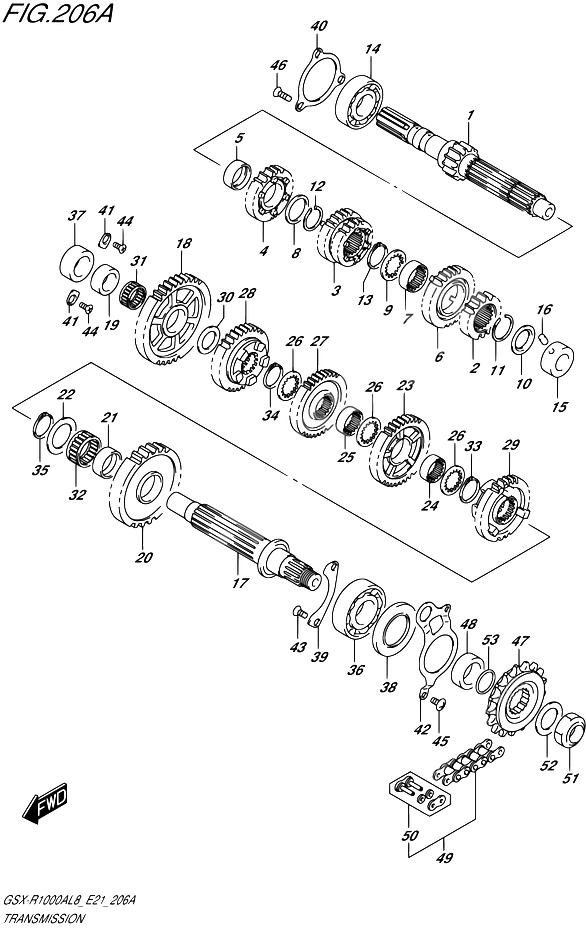 TRANSMISSION POUR GSX R 1000GSX R1000AL8 E21 2018