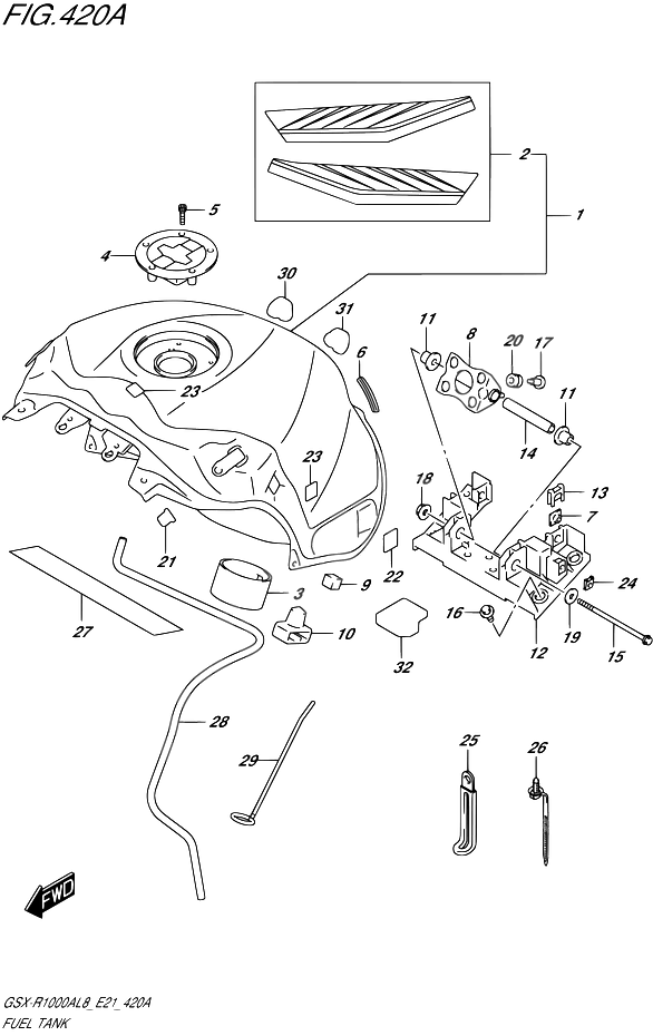RESERVOIR DESSENCE POUR GSX R 1000GSX R1000AL8 E21 2018