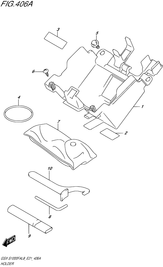 SUPPORT POUR GSX S 1000 FGSX S1000FAL8 GSX S1000FZAL8 E21 2018