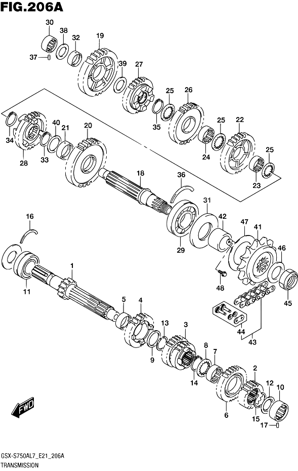 TRANSMISSION POUR GSX S 750GSX S750AL7 E21 2017