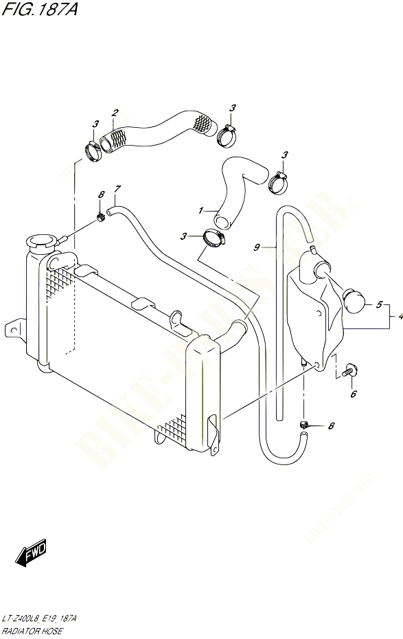 DURITE DE RADIATEUR POUR SUZUKI QUADSPORT 400 2018 POUR QUADSPORT Z400 LT Z400L8 E19 