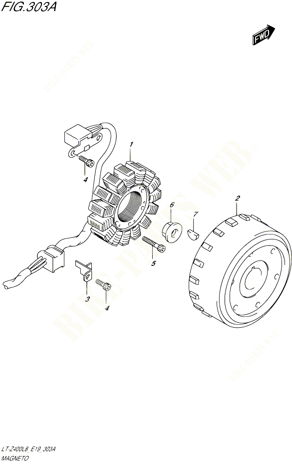 ALLUMAGE ROTOR STATOR POUR SUZUKI QUADSPORT 400 2018 POUR QUADSPORT Z400 LT Z400L8 E19 