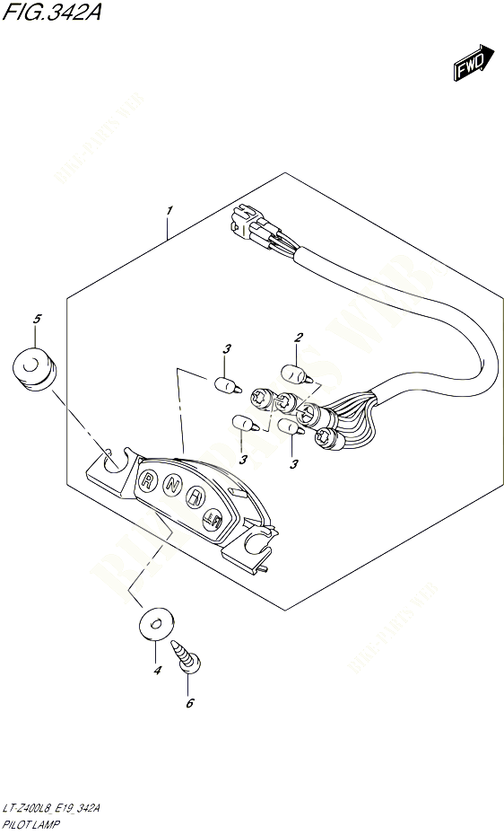 ENSEMBLE TEMOINS POUR SUZUKI QUADSPORT 400 2018 POUR QUADSPORT Z400 LT Z400L8 E19 