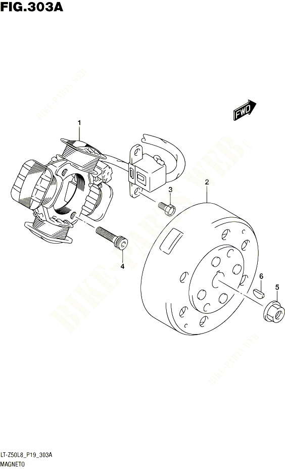 ALLUMAGE ROTOR STATOR POUR SUZUKI QUADSPORT 50 2018 POUR QUADSPORT Z50 LT Z50L8 P19 