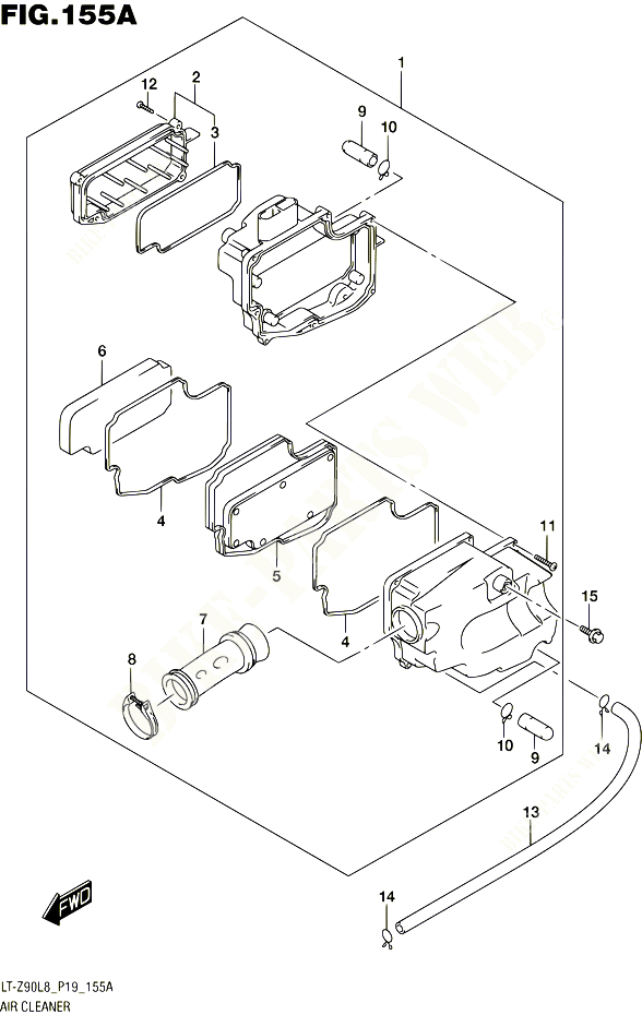 FILTRE A AIR POUR SUZUKI QUADSPORT 90 2018 POUR QUADSPORT Z90 LT Z90L8 P19 