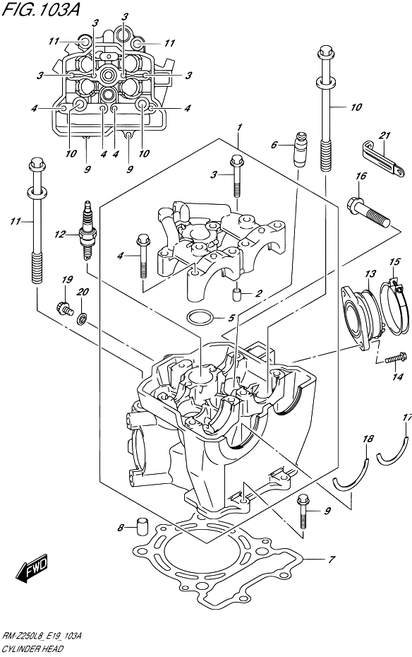 CULASSE POUR RM Z 250RM Z250L8 E19 2018