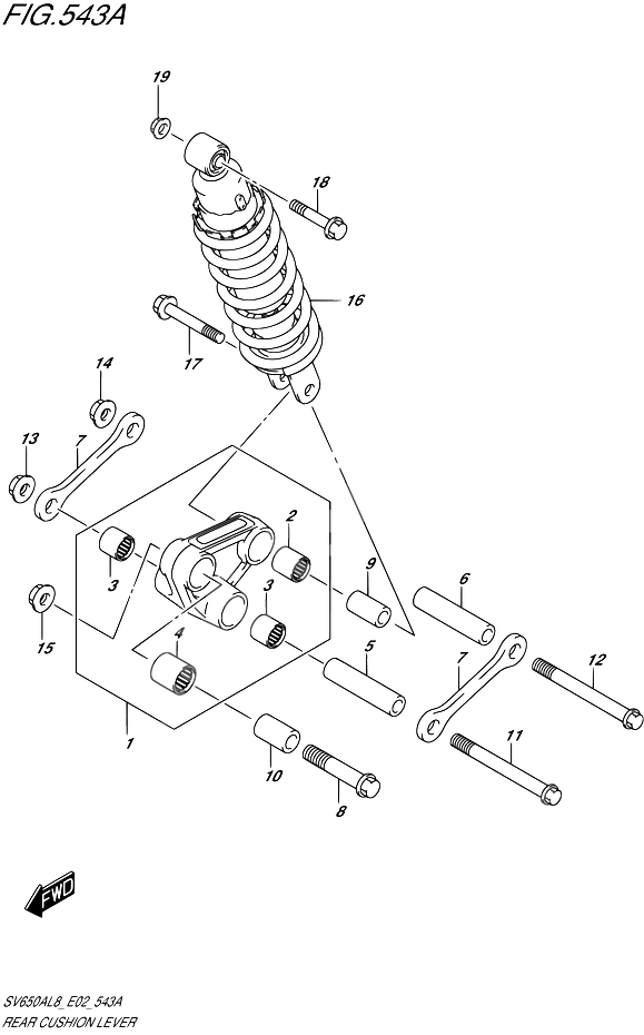 BIELLETTE DAMORTISSEUR POUR SV 650SV650AL8 E02 2018