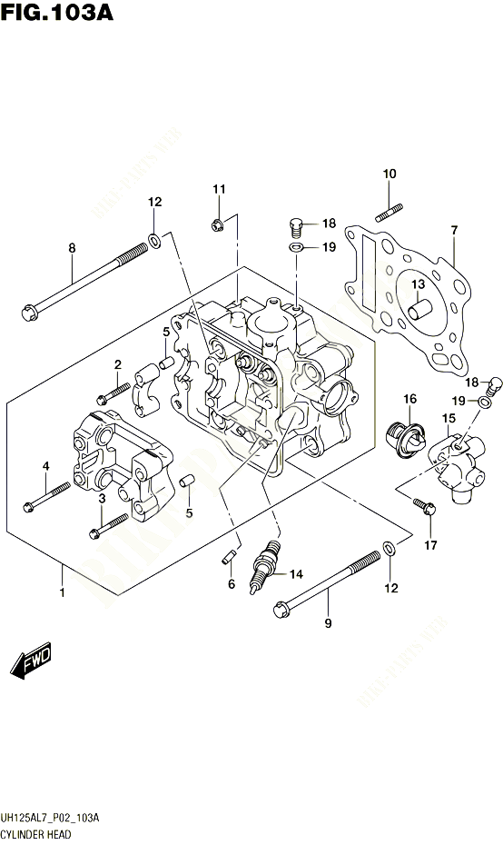 CULASSE POUR SUZUKI BURGMAN 125 2017 POUR BURGMAN 125 ABS UH125AL7 P02 