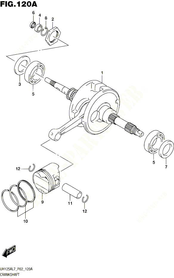 VILEBREQUIN POUR SUZUKI BURGMAN 125 2017 POUR BURGMAN 125 ABS UH125AL7 P02 