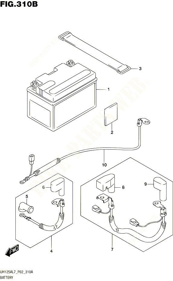 BATTERIE POUR SUZUKI BURGMAN 125 2017 POUR BURGMAN 125 ABS UH125AL7 P02 