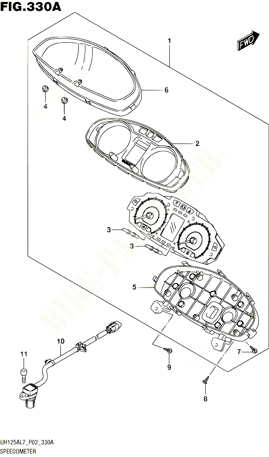 COMPTEUR UH125AL7 P02 POUR SUZUKI BURGMAN 125 2017 POUR BURGMAN 125 ABS UH125AL7 P02 