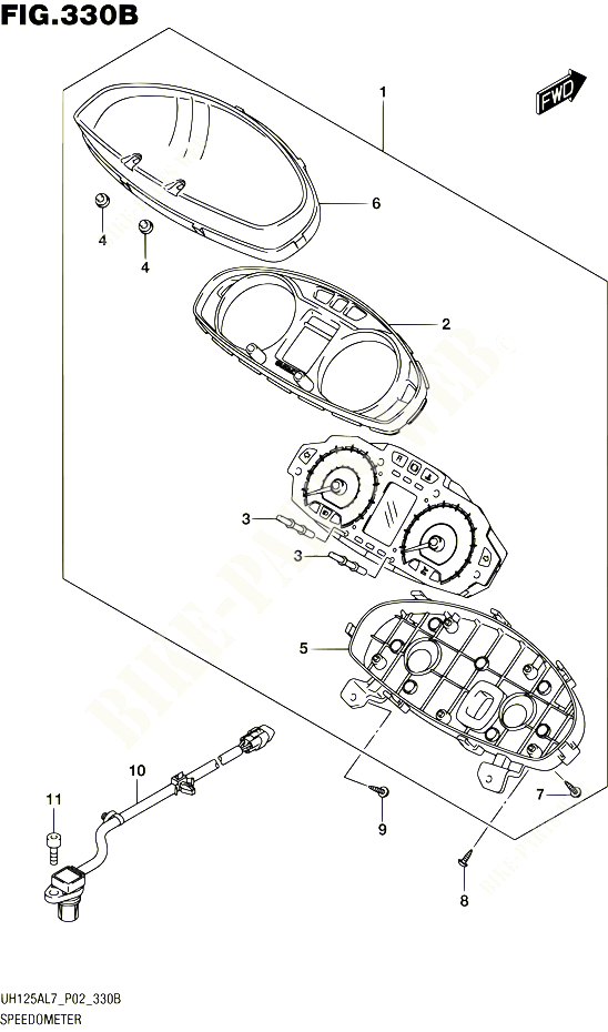 COMPTEUR UH125AL7 P19 POUR SUZUKI BURGMAN 125 2017 POUR BURGMAN 125 ABS UH125AL7 P02 