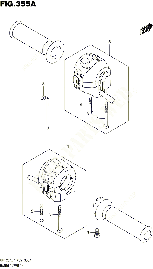 COMMODOS POUR SUZUKI BURGMAN 125 2017 POUR BURGMAN 125 ABS UH125AL7 P02 