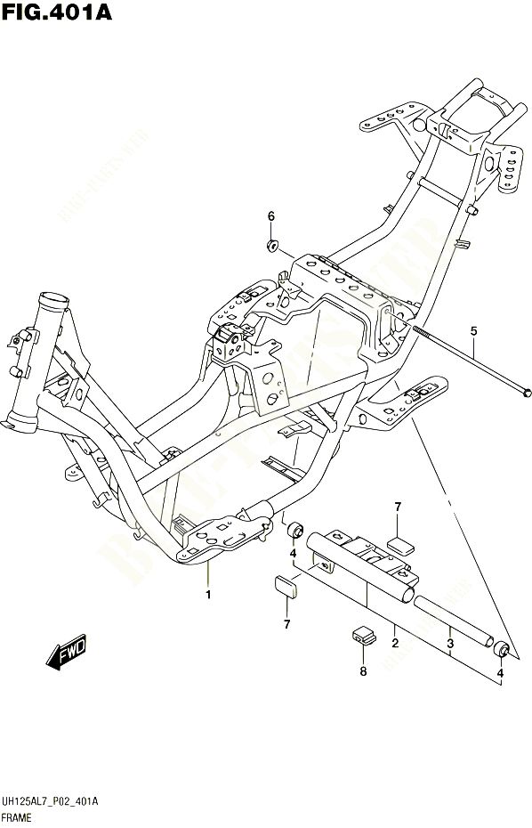 CADRE POUR SUZUKI BURGMAN 125 2017 POUR BURGMAN 125 ABS UH125AL7 P02 