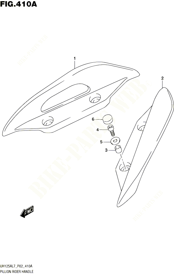 SUPPORT DOSSERET POUR SUZUKI BURGMAN 125 2017 POUR BURGMAN 125 ABS UH125AL7 P02 