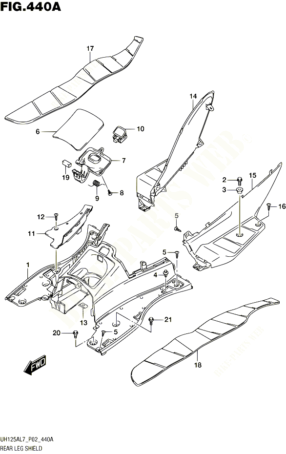 MARCHE PIEDS POUR SUZUKI BURGMAN 125 2017 POUR BURGMAN 125 ABS UH125AL7 P02 