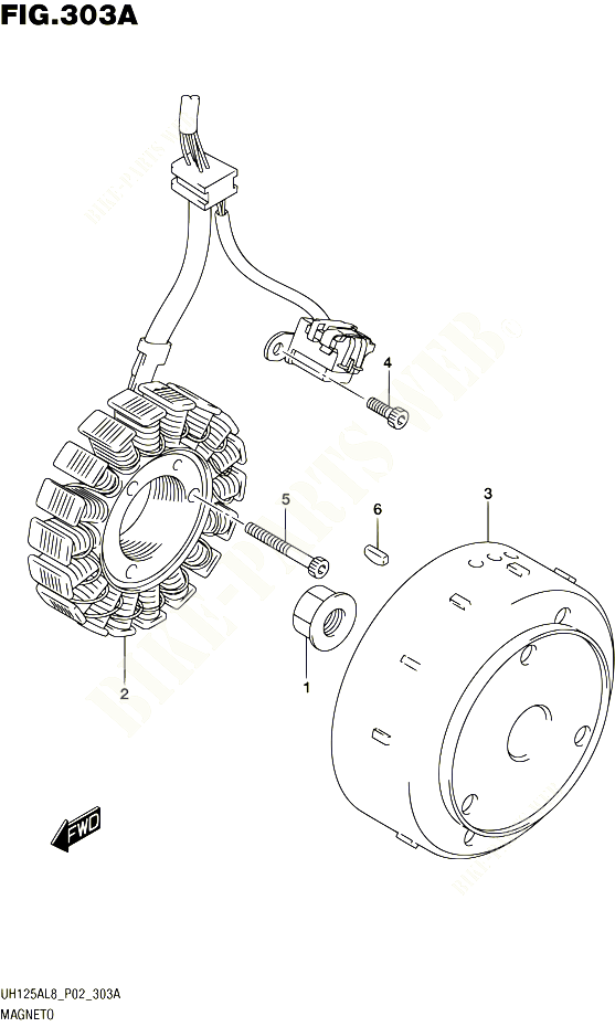 ALLUMAGE ROTOR STATOR POUR SUZUKI BURGMAN 125 2018 POUR BURGMAN 125 UH125AL8 P02 