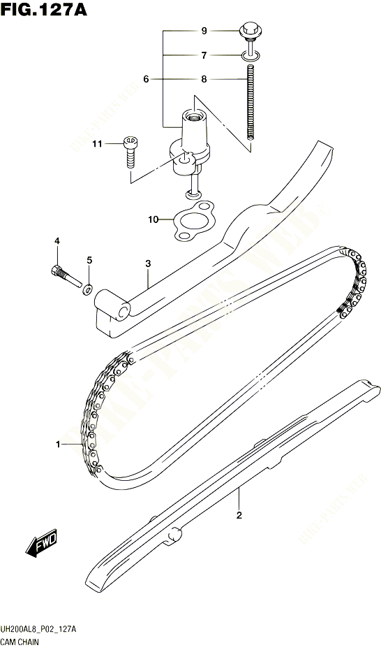 DISTRIBUTION POUR SUZUKI BURGMAN 200 2018 POUR BURGMAN 200 ABS UH200AL8 P02 