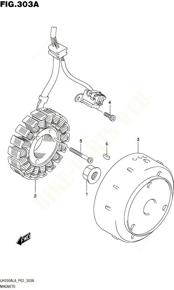 ALLUMAGE ROTOR STATOR POUR SUZUKI BURGMAN 200 2018 POUR BURGMAN 200 ABS UH200AL8 P02 