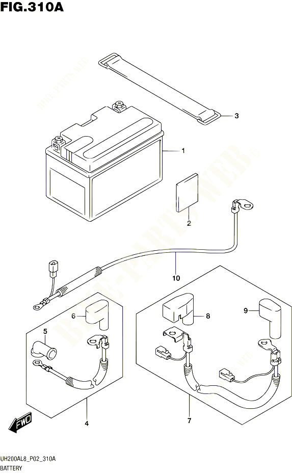 BATTERIE POUR SUZUKI BURGMAN 200 2018 POUR BURGMAN 200 ABS UH200AL8 P02 