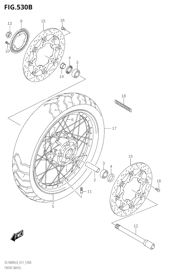 ROUE AVANT POUR V STROM 1000 XTDL1000XA L8 E21 2018