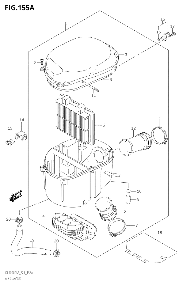 FILTRE A AIR POUR V STROM 1000 XTDL1000XA L8 E21 2018