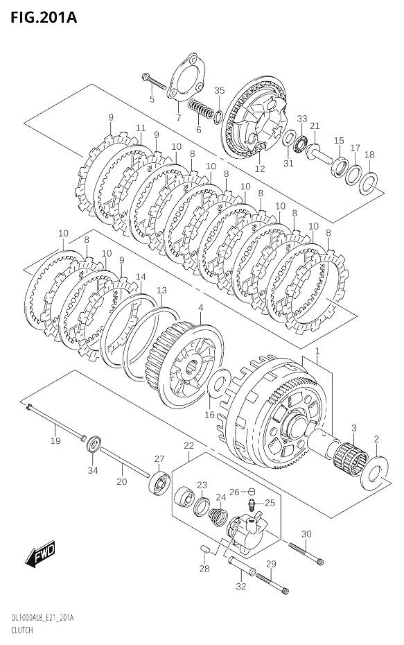 EMBRAYAGE POUR V STROM 1000 XTDL1000XA L8 E21 2018