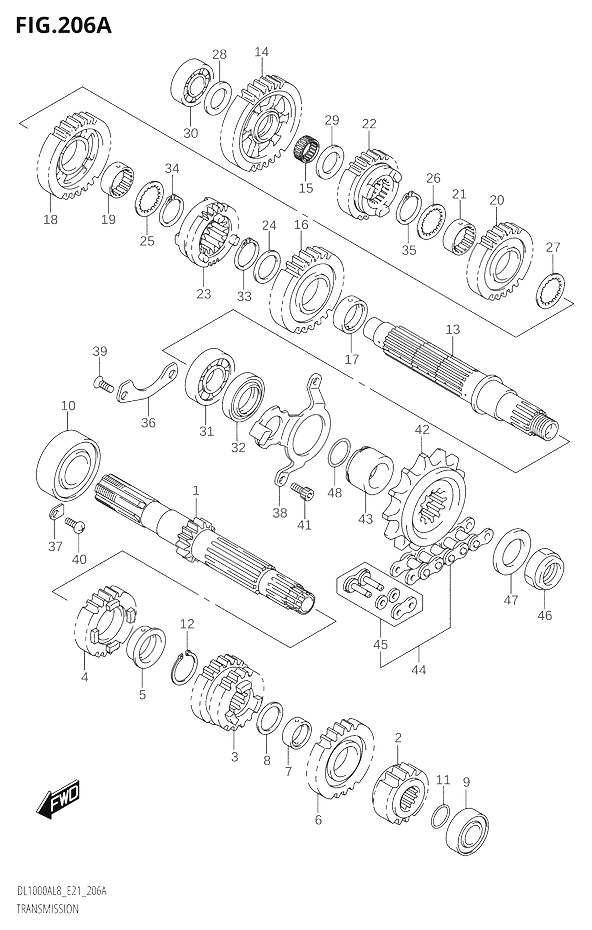 TRANSMISSION POUR V STROM 1000DL1000AL8 E21 2018