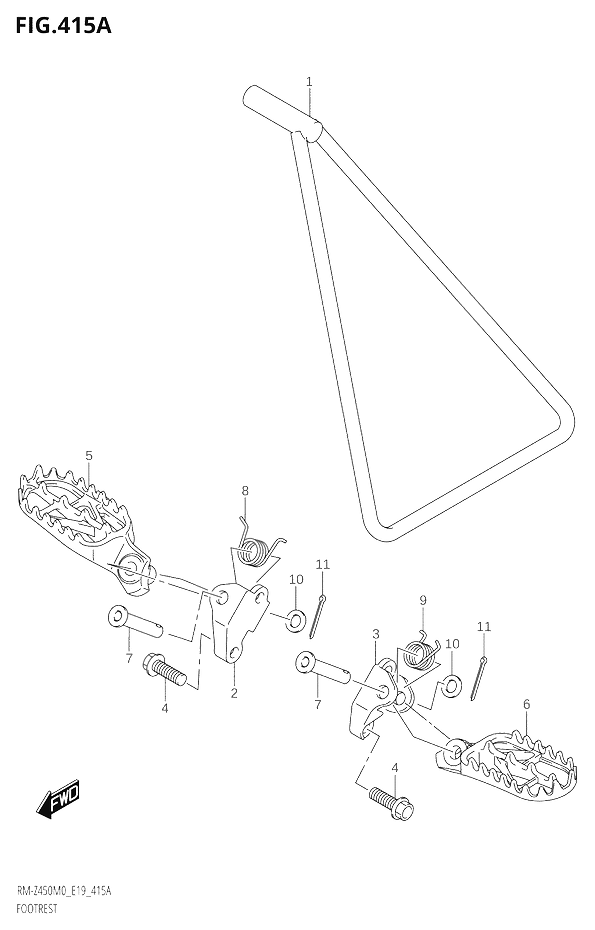 REPOSE PIEDS POUR RM Z 450RM Z450 M0 2020