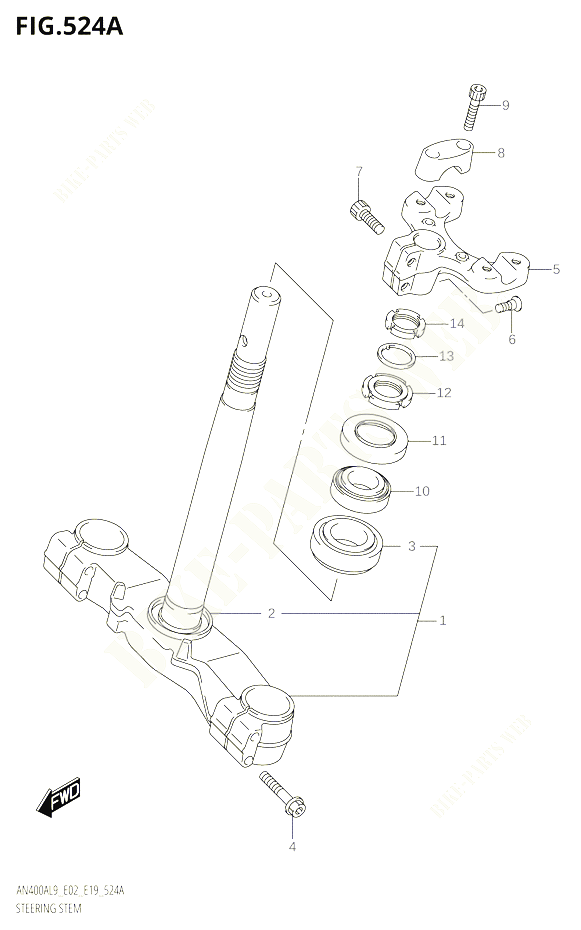 COLONNE DE DIRECTION POUR SUZUKI BURGMAN 400 2019 POUR BURGMAN 400 AN400A L9 