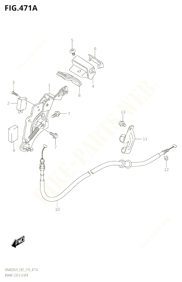 FREIN DE PARKING POUR SUZUKI BURGMAN 400 2019 POUR BURGMAN 400 AN400A L9 