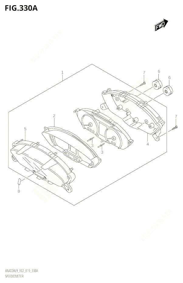 COMPTEUR POUR SUZUKI BURGMAN 400 2019 POUR BURGMAN 400 AN400A L9 