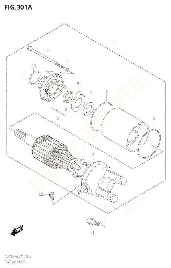 DEMARREUR POUR SUZUKI BURGMAN 400 2020 POUR BURGMAN 400 AN400A M0 