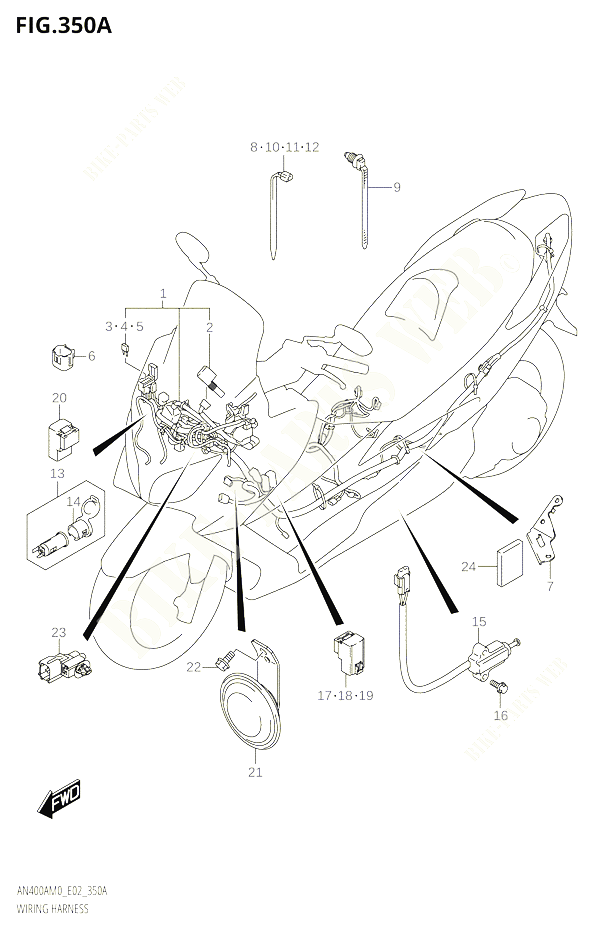 FAISCEAU ELECTRIQUE9 POUR SUZUKI BURGMAN 400 2020 POUR BURGMAN 400 AN400A M0 