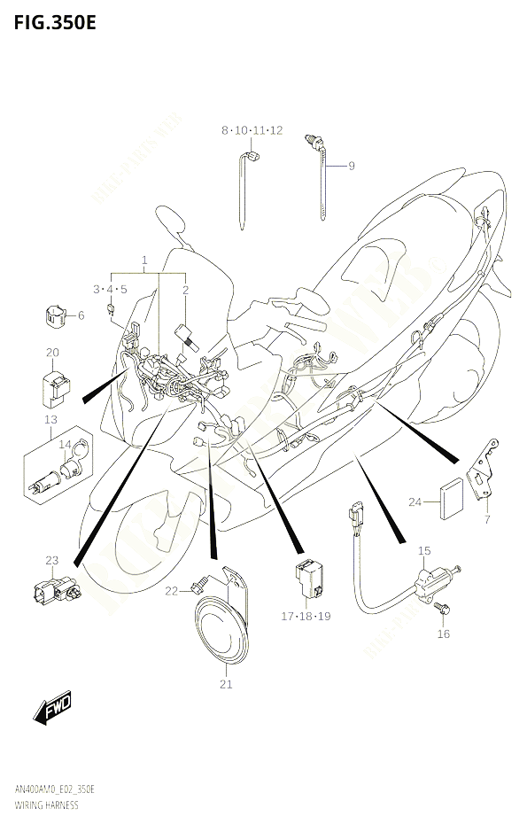 FAISCEAU ELECTRIQUE2 POUR SUZUKI BURGMAN 400 2020 POUR BURGMAN 400 AN400A M0 