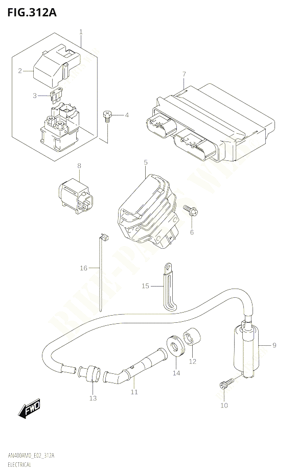 PARTIE ELECTRIQUE POUR SUZUKI BURGMAN 400 2020 POUR BURGMAN 400 AN400A M0 